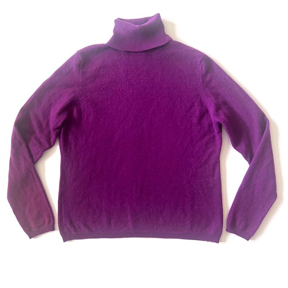 purple cashmere turtleneck sweater